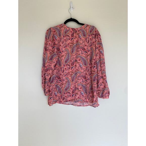 Talbots Blouse Womens 2X Boho Cottage Paisley Flowy Loose Fitting Career Office - Picture 7 of 8